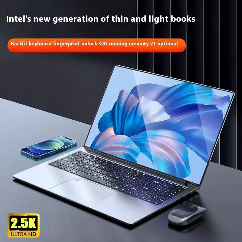 2025 Brand New 2.5K HD 15.6inch N95 Ultra-Thin Laptop Dual Intel High Performance Win 11 OS 1TB for Business Office & Gaming