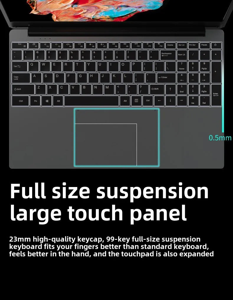 2025 Brand New 2.5K HD 15.6inch N95 Ultra-Thin Laptop Dual Intel High Performance Win 11 OS 1TB for Business Office & Gaming