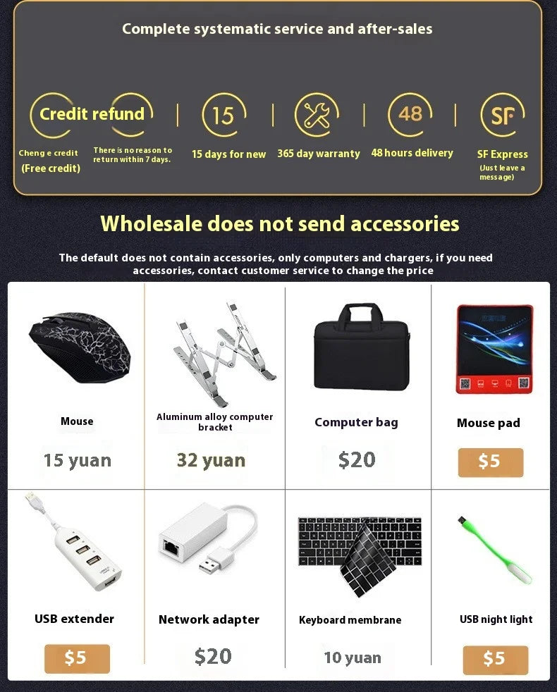 2025 Brand New 2.5K HD 15.6inch N95 Ultra-Thin Laptop Dual Intel High Performance Win 11 OS 1TB for Business Office & Gaming