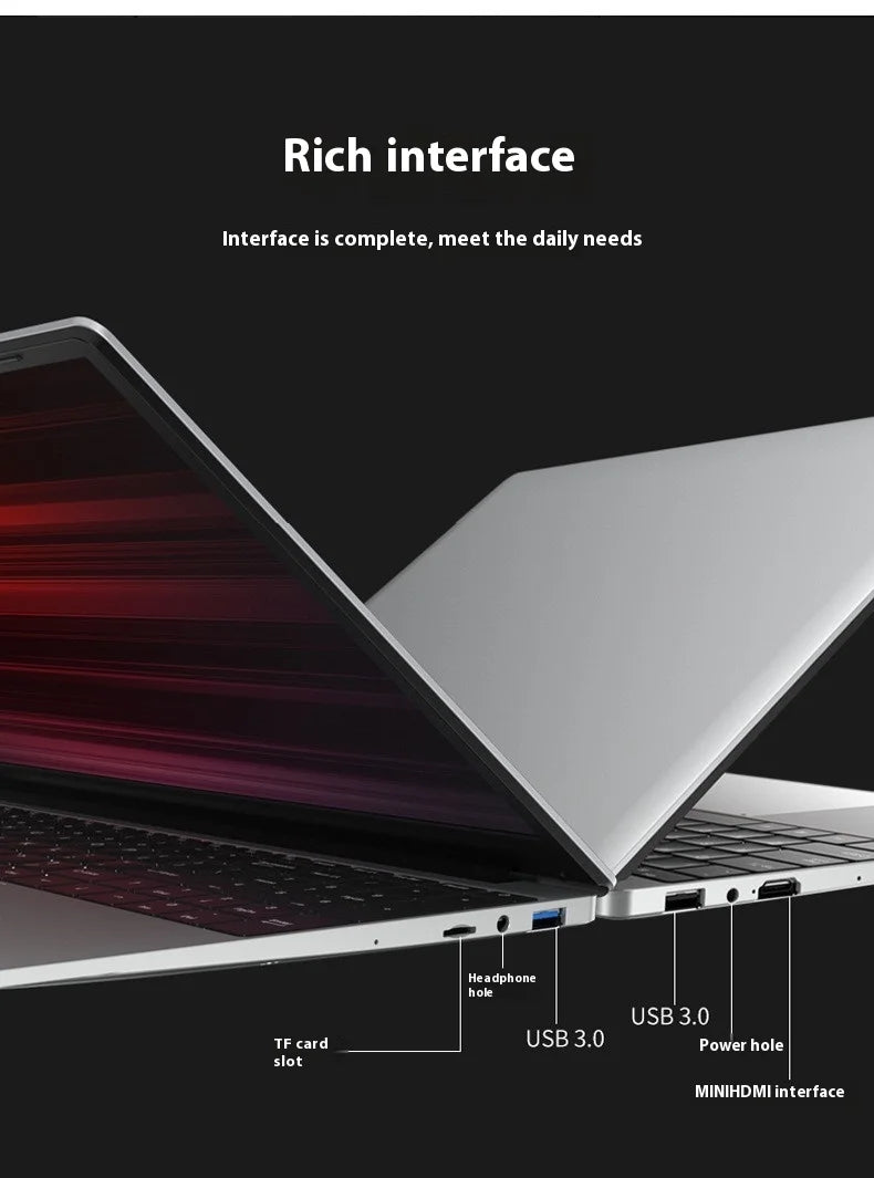 2025 Brand New 2.5K HD 15.6inch N95 Ultra-Thin Laptop Dual Intel High Performance Win 11 OS 1TB for Business Office & Gaming