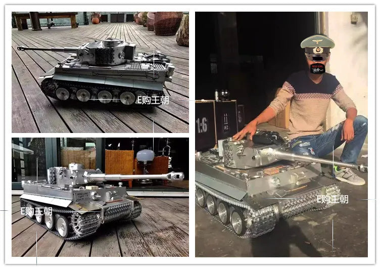 Full Metal Large Tank German Tiger Electric Remote Control Aluminum Alloy Model 2.4G Remote Control M1A2 Chariot