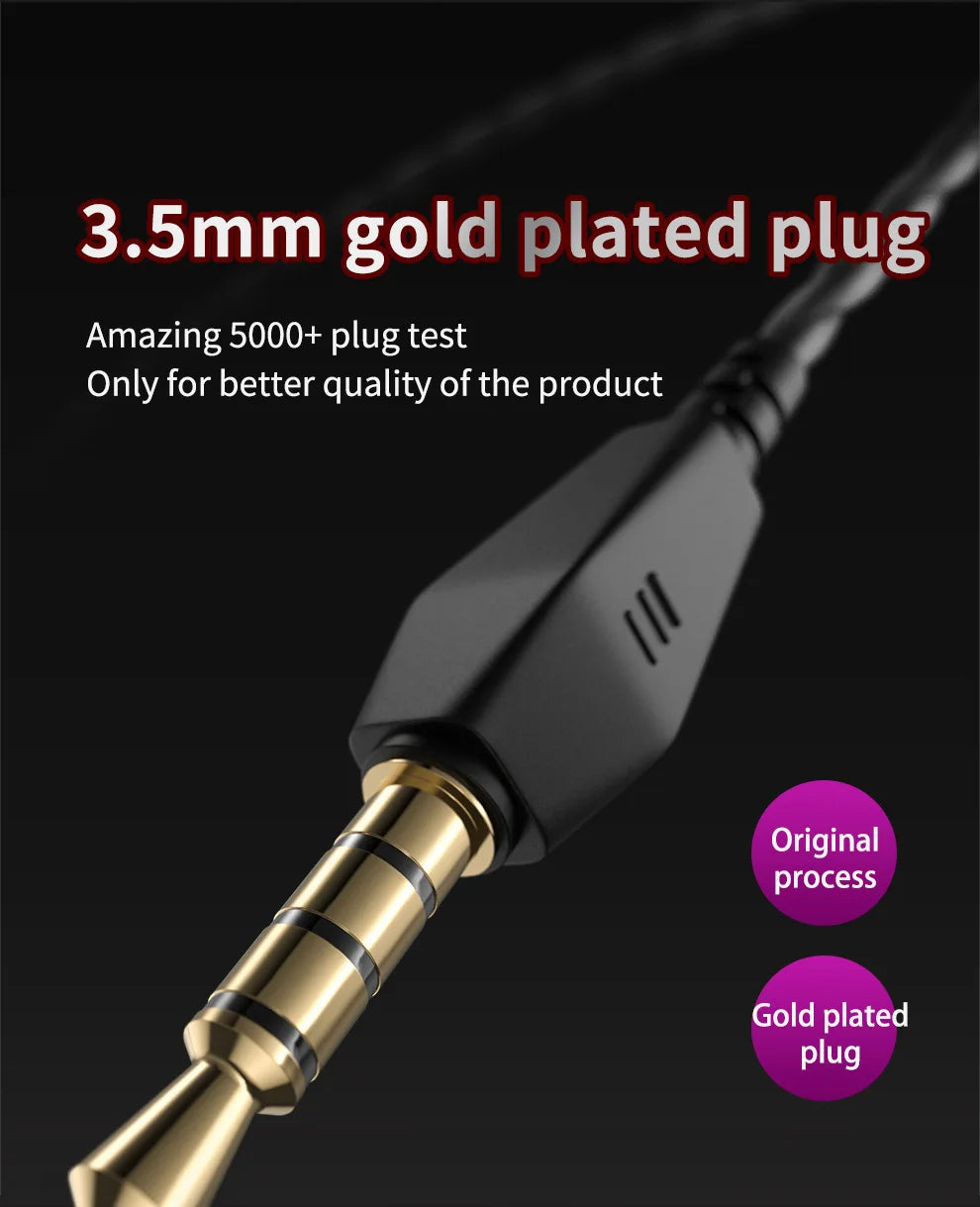 QKZ AK6 SK7 Copper Driver HiFi Wired Earphone with MIC Sport Running Headphones Bass Stereo Headset Music Earbuds fone de ouvido