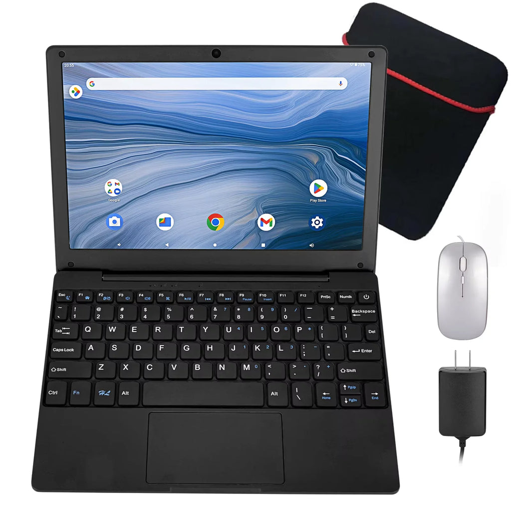 New Ultra-Thin Low Price Android 12 4GB RAM 128GBROM 5000mA 2 Speakers 10.1-inch Quad-Core Portable Laptop Computer Stock US