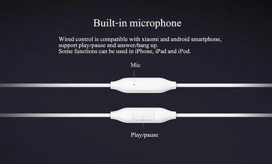 Xiaomi Earphone 3.5mm In-Ear Metal Wired Call Earphones Gaming Computer Headset With Mic Headphones for Xiaomi Samsung Phones