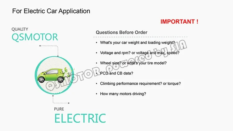 QSMOTOR 8000W Permanent Magnet Brushless DC Electric Car Hub Motor Conversion Kit 48V-72V Kelly Controller DIY IP54 Waterproof