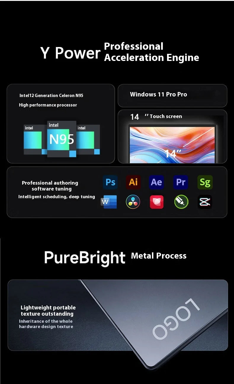 Hot Selling 14 Inch Slim Yoga Metal Touch Screen Laptop Intel 16Gb 2240*1440 Ips Windows 11 360 Degree Win11 Personal & Home Use