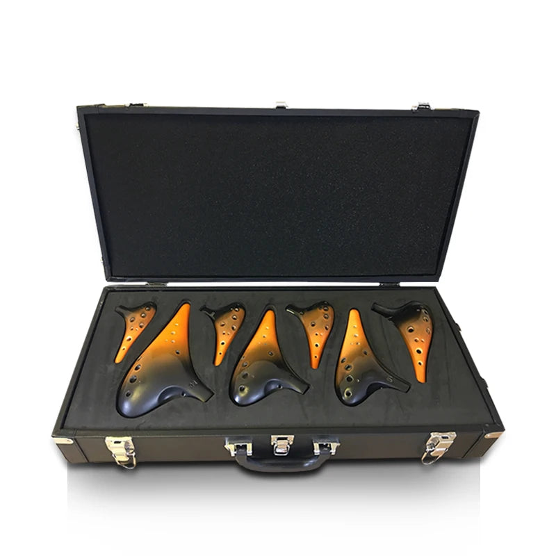 Ocarina taodi 12-hole double-color glaze set seven-pack performance-grade Tao Di musical instrument