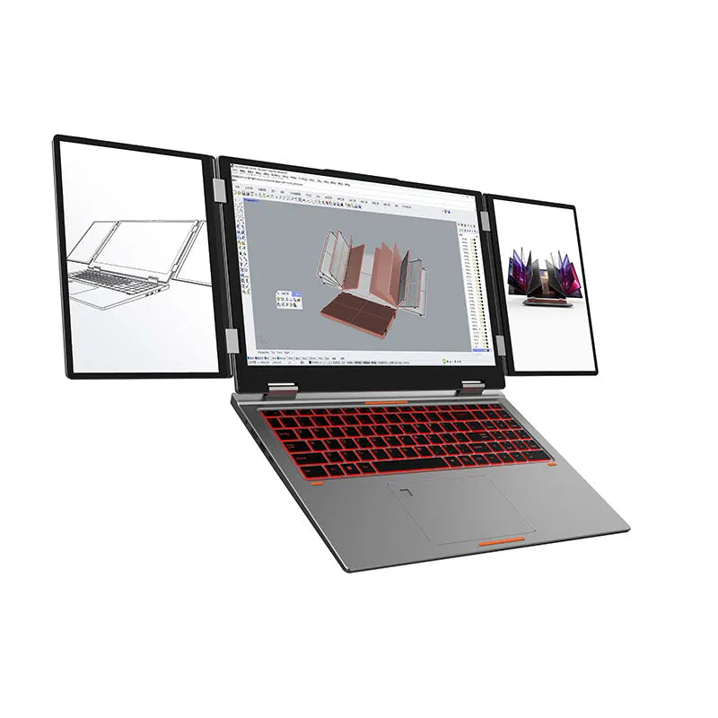 Factory Wholesale Gaming Laptop Intel I5 12Th Gen Portable 16 Inch Dual 10.5 Inch Three Screen Business Laptop Bt 5.2 Win11 Pro