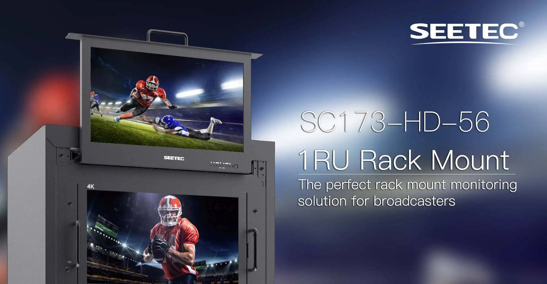 SEETEC SC173-9HD-56 17.3 Inch 1RU Pull Out Rack Mount Monitor Full HD1920x1080 for Broadcast Director Monitor