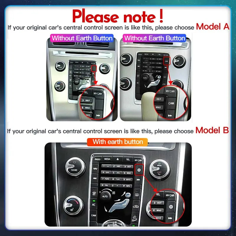 STWEI  Android14 Carplay Auto Car Radio GPS Multimedia Player for Volvo S60 V60 2011-2019 Stereo Head Unit Original Style Screen