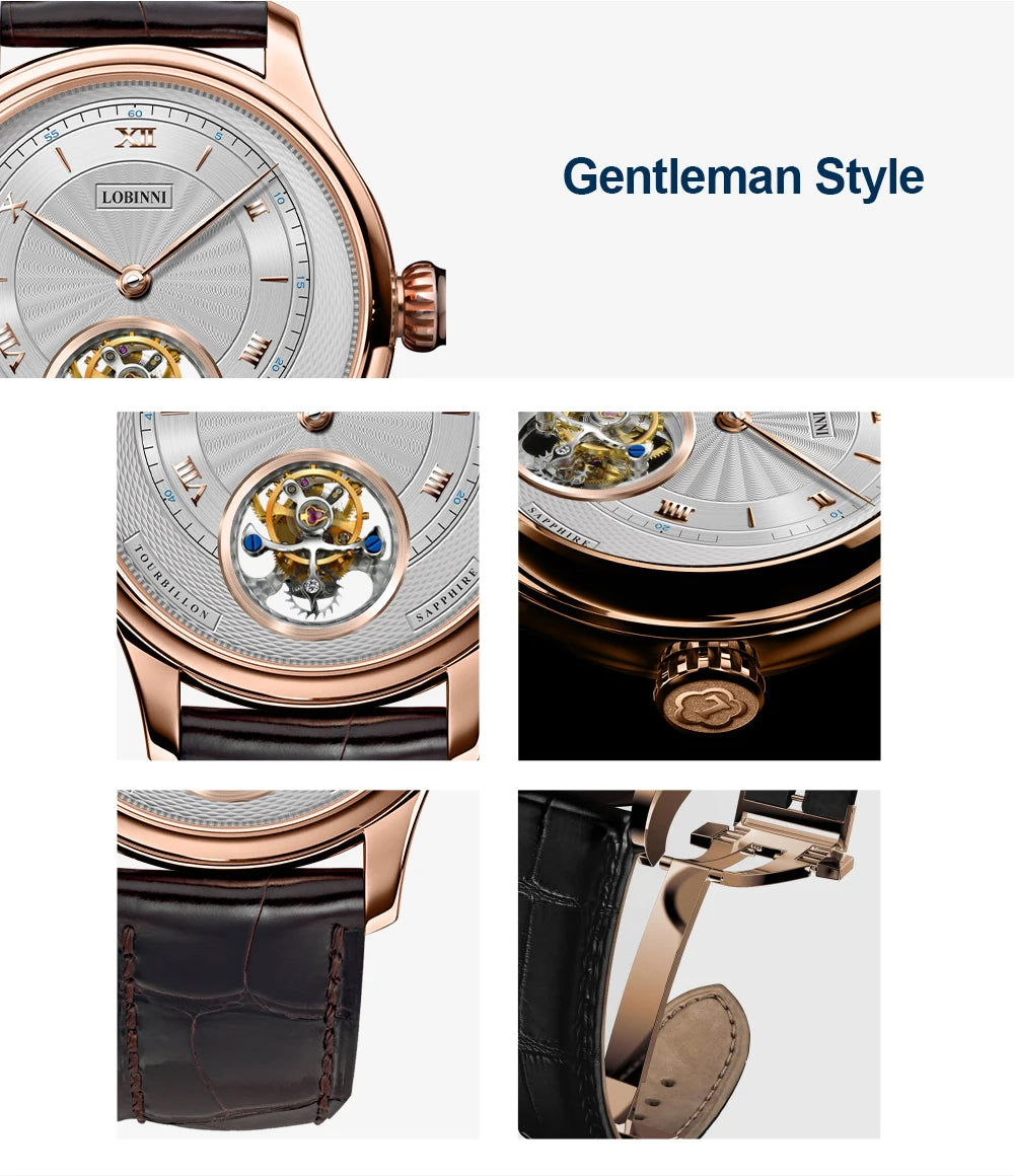 tourbillion luxury watch men,mens automatic wrist watches LOBINNI man dress waterproof skeleton mechanical wristwatch montre