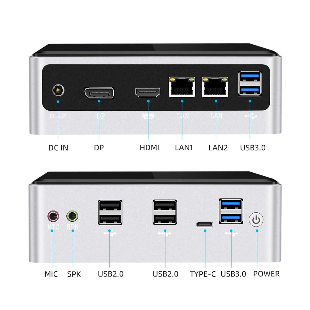 EGLOBAL CORE I7 10710U 4.9GHz 6 Core 16GB RAM 512GB SSD AC WIFI & BT WIN11 PRO Dual LAN 4K MINI Gaming Desktop Mini PC