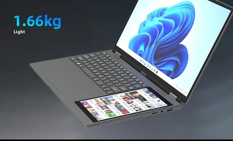 New Dual Screen 15.6inch+7inch Touch Screen Business Laptop Intel N95 Process 16G 32G RAM 256G 512G 1T SSD Can Be Customized