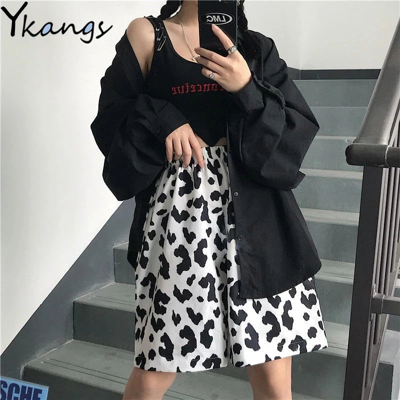 Cute Y2K Striped Pants Women Kawaii Sweet Harajuku Fleece Sports Korean Fashion Sweatpants Girly Basic Cartoon Japanese Trousers