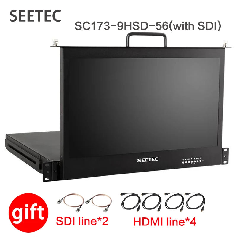 SEETEC SC173-9HD-56 17.3 Inch 1RU Pull Out Rack Mount Monitor Full HD1920x1080 for Broadcast Director Monitor