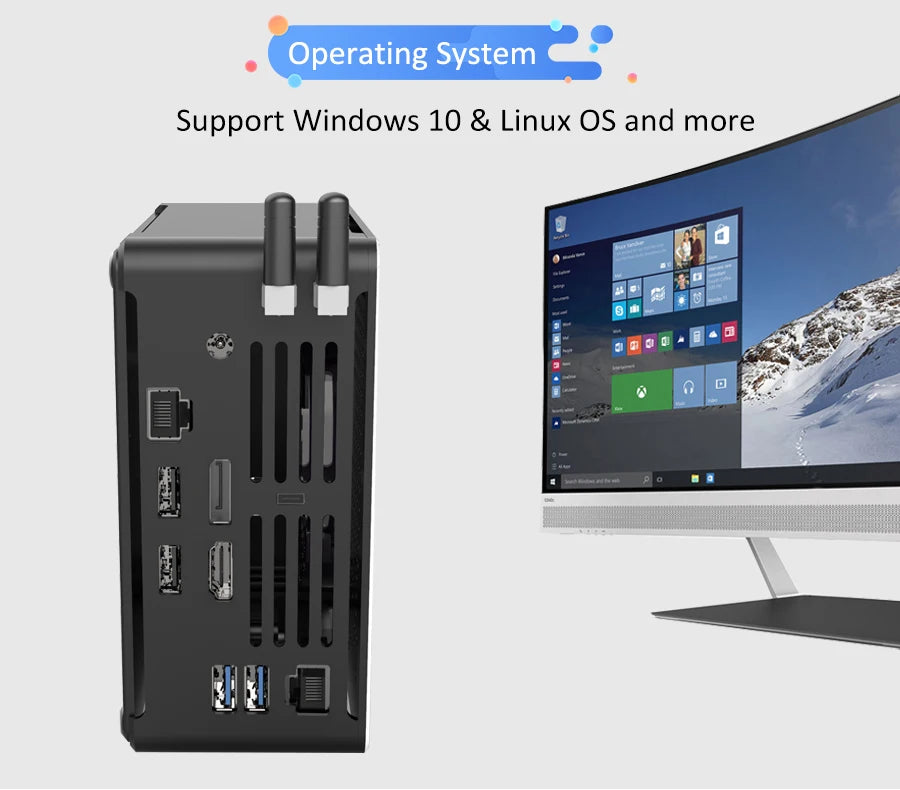 Powerful 8th Gen Mini PC Computer Core I5 8300H 64GB DDR4 MME 6*USB Ports Portable Office Mini Computer Embedded Mini Gaming PC