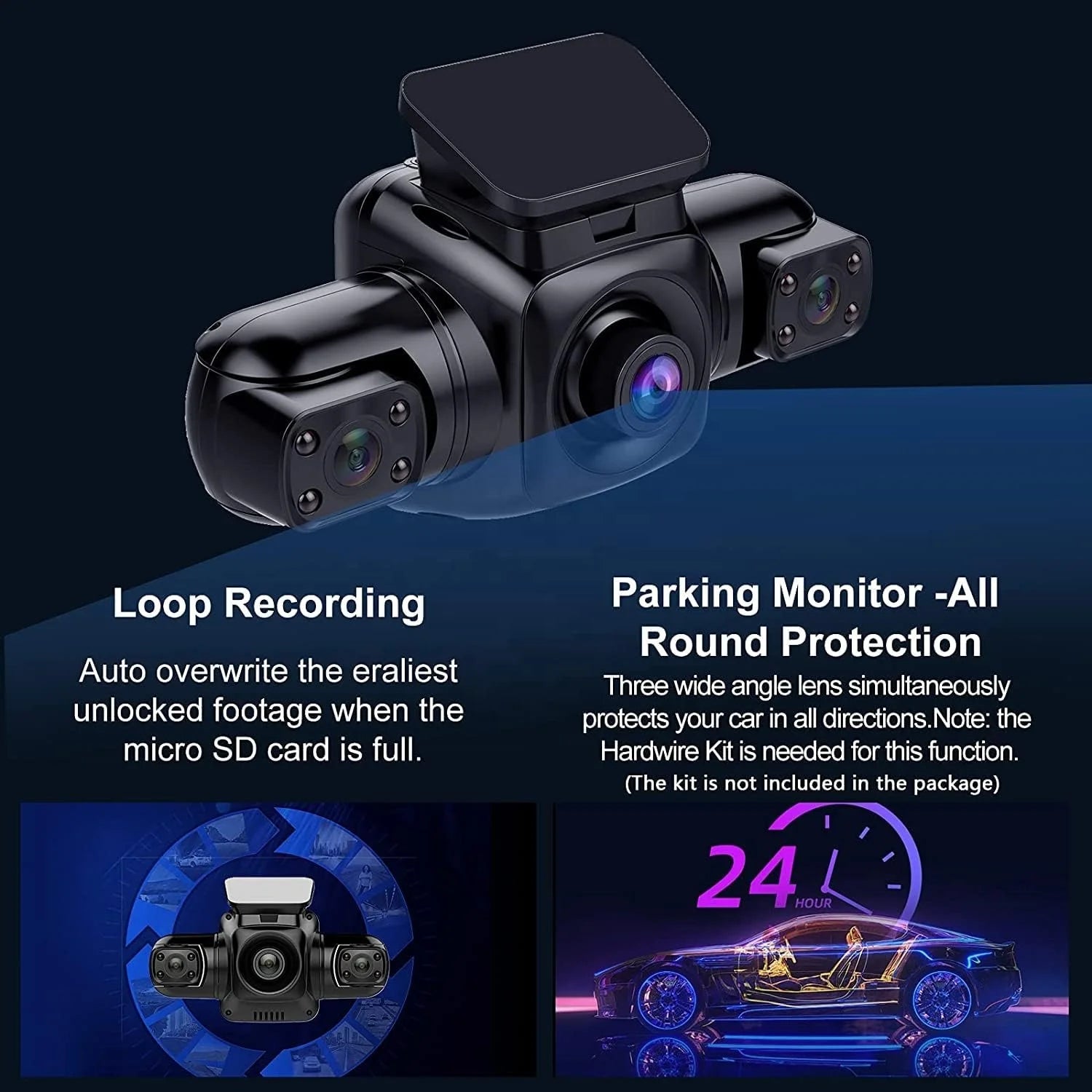 4 Channels 4*1080P Car Black Box 170 Car DVR GPS WiFi Dash Cam Taxi Driving Recorder IR Night Vision 4 Cameras DASHCAM