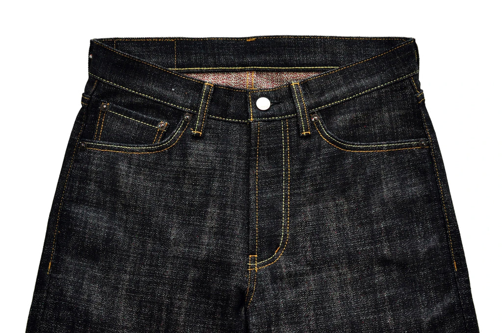 Saucezhan EX315XX-BO-Fire Jeans for Men Furinkazan Selvedge Jeans Mens Jeans Taper Fit 16.8 OZ Silver-plated Buttons Raw Denim