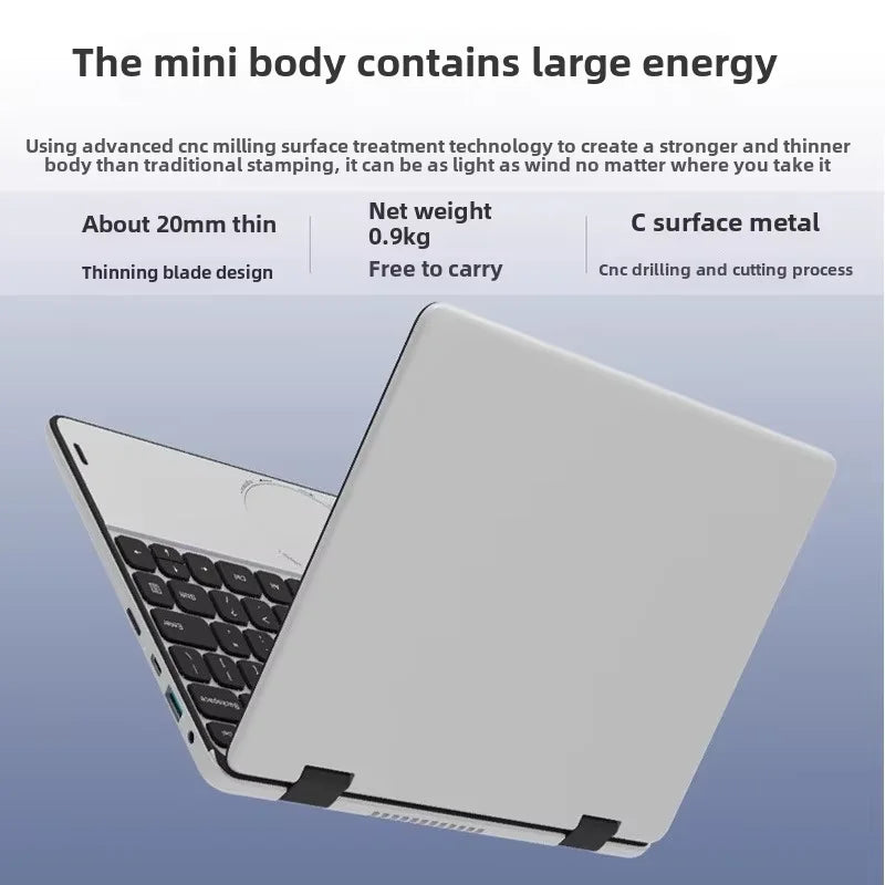Factory Price 2025 New 11 Inch Touch Screen Laptop 110YP Intel N100 Quad Core DDR4 16B Memory Backlit Keyboard IPS Front Camera