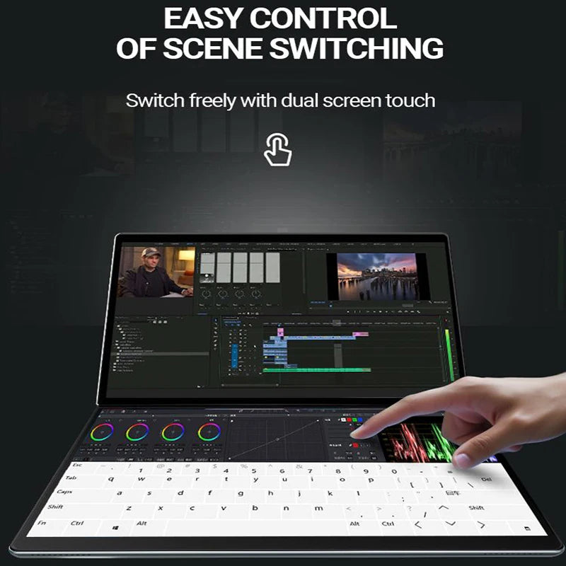 New 10.95-Inch IPS Dual Touchscreen 1920x1200 Business Laptop Intel I3-1215U CPU 32GB RAM+2TB SSD Windows 11 Metal Body Wi-Fi 6