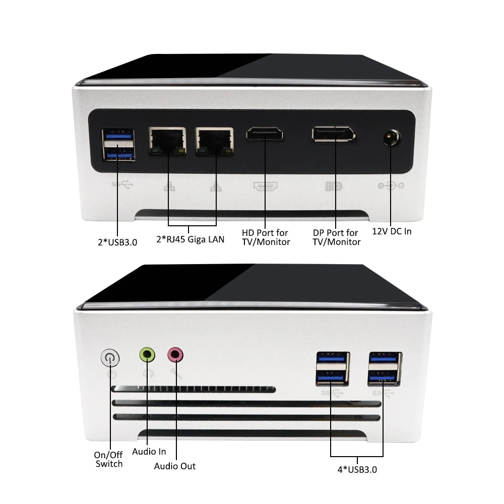 Eglobal New Arrival 11th Intel Core I7 1165G7 for Intel Nuc 2 Lan HD DP 2*DDR4 RAM Max 64G Mini Gaming PC XE, Power on AC, RTC