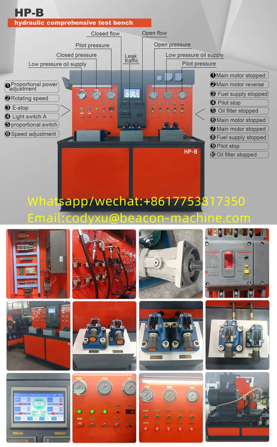 Vehicle Car Repairing HP-B Comprehensive Hydraulic Pressure Excavator Steering Gear Booster test Bench