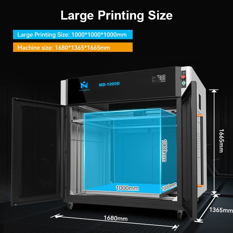 MD-1000D Large Format 1000*1000*1000mm High Speed Remote Control Car Clipper 3d Printer Fdm for Car Parts