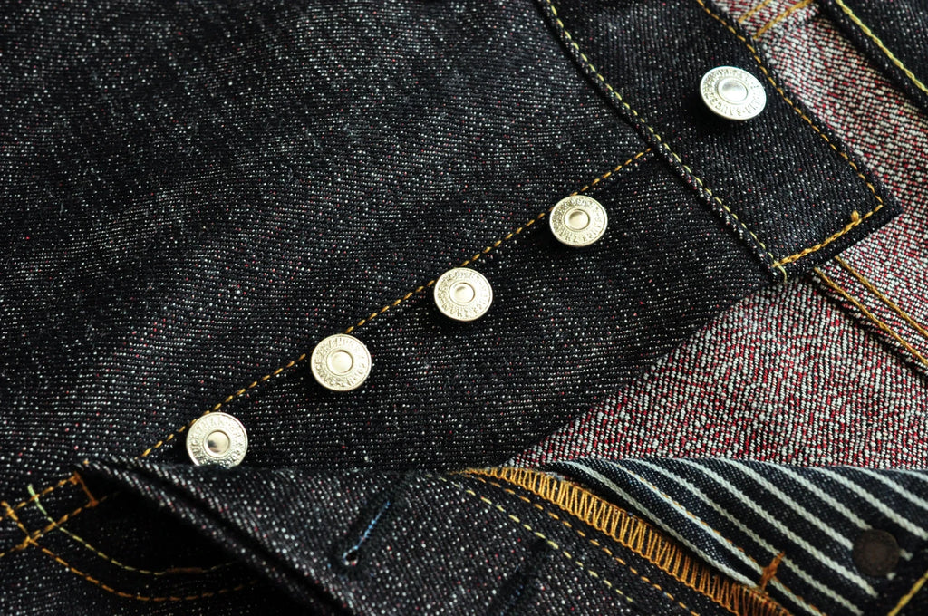 Saucezhan EX315XX-BO-Fire Jeans for Men Furinkazan Selvedge Jeans Mens Jeans Taper Fit 16.8 OZ Silver-plated Buttons Raw Denim