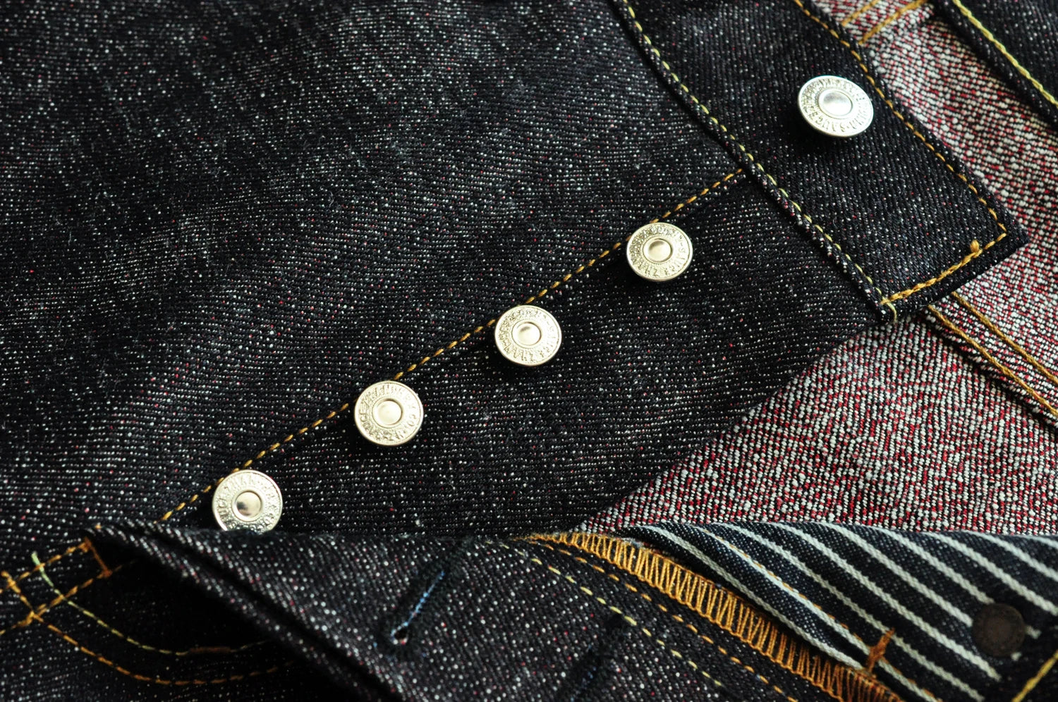 Saucezhan EX315XX-BO-Fire Jeans for Men Furinkazan Selvedge Jeans Mens Jeans Taper Fit 16.8 OZ Silver-plated Buttons Raw Denim