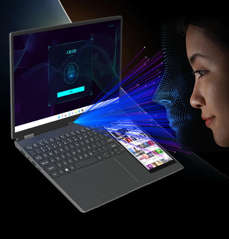 New Dual Screen 15.6inch+7inch Touch Screen Business Laptop Intel N95 Process 16G 32G RAM 256G 512G 1T SSD Can Be Customized