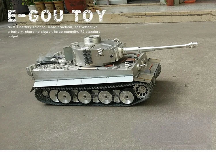 Full Metal Large Tank German Tiger Electric Remote Control Aluminum Alloy Model 2.4G Remote Control M1A2 Chariot