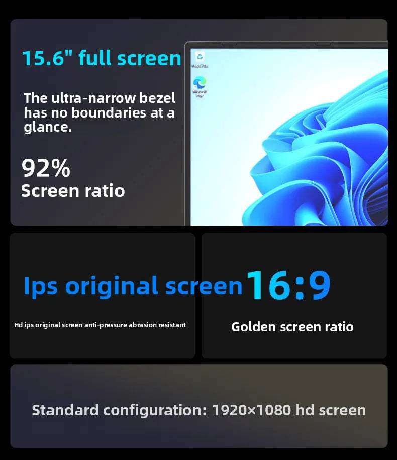 New Dual Screen 15.6inch+7inch Touch Screen Business Laptop Intel N95 Process 16G 32G RAM 256G 512G 1T SSD Can Be Customized
