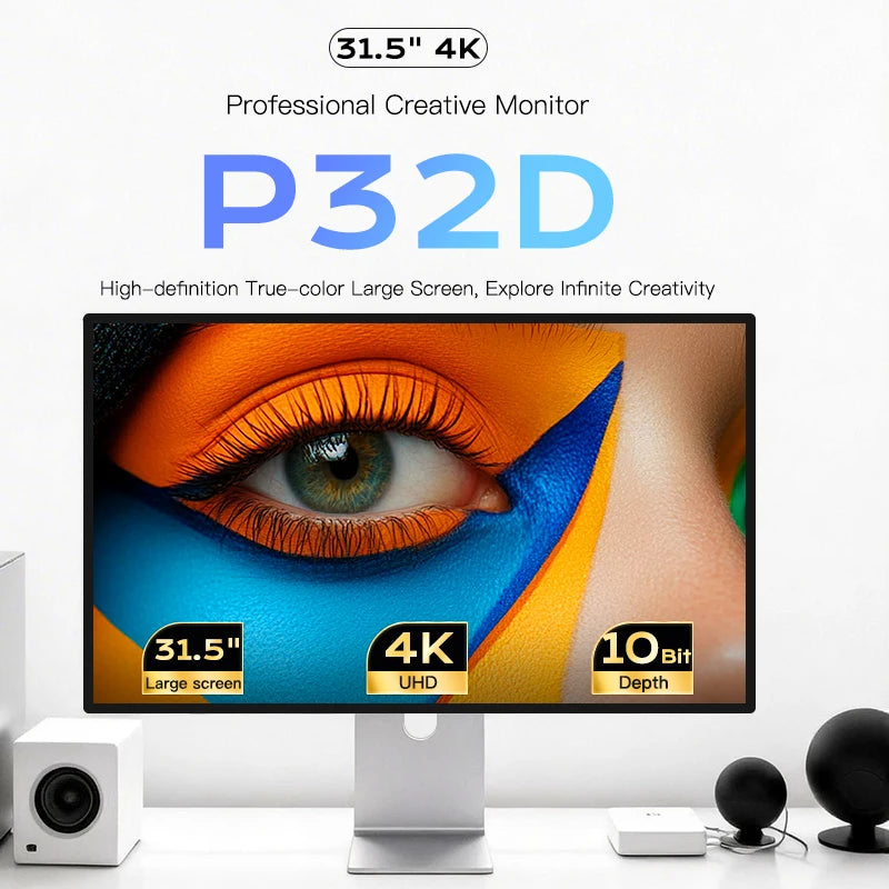 Kuycon 32 INCH Display 2K 4K 5K Resolution 60HZ Refresh LCD Monitors Gaming PC Desktop Monitor