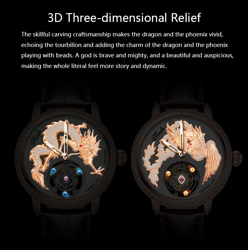 Haofa Couple Watch Luxury Tourbillon Watch Manual Movement Mechanical Wristwatch Sapphire Lovers Tourbillon Ladies Mens Watches