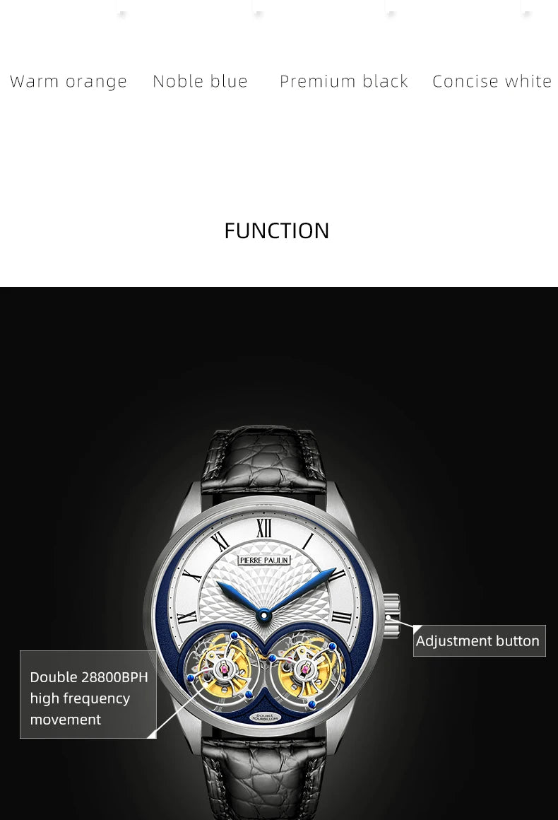 MERKUR genuine Double Tourbillon Manual Mechanical Watch Men's Luxury Formal Business Men's A Certified Millionaire Watch
