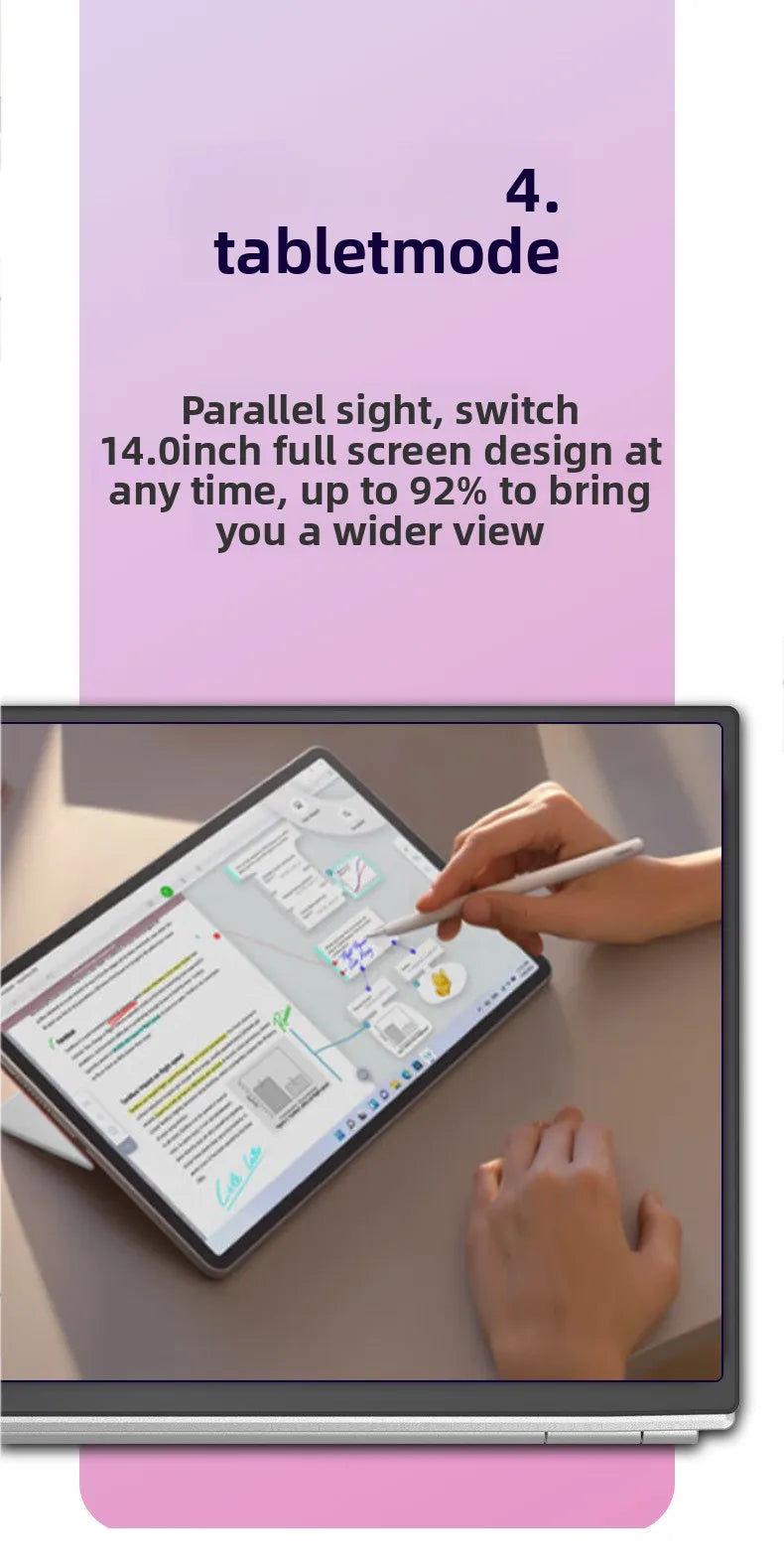 14-Inch Touchscreen 2-in-1 Slim Laptop PC Tablet  Intel N95 512G 256G 1TB for Cross-Border Business Office New US Plug Can OEM