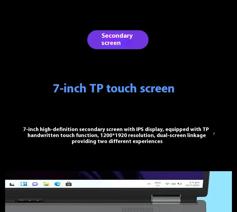 New Dual Screen 15.6inch+7inch Touch Screen Business Laptop Intel N95 Process 16G 32G RAM 256G 512G 1T SSD Can Be Customized