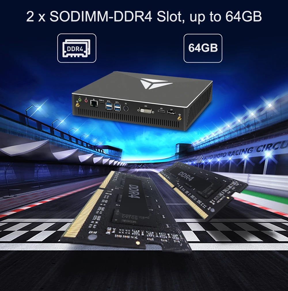 EGLOBAL Mini PC Core I7 I9 Gen 10th Octa Core Desktop Computer 4G DDR4 M.2 NVME DP HD DVI Win10 Pro Mini Gaming Pc