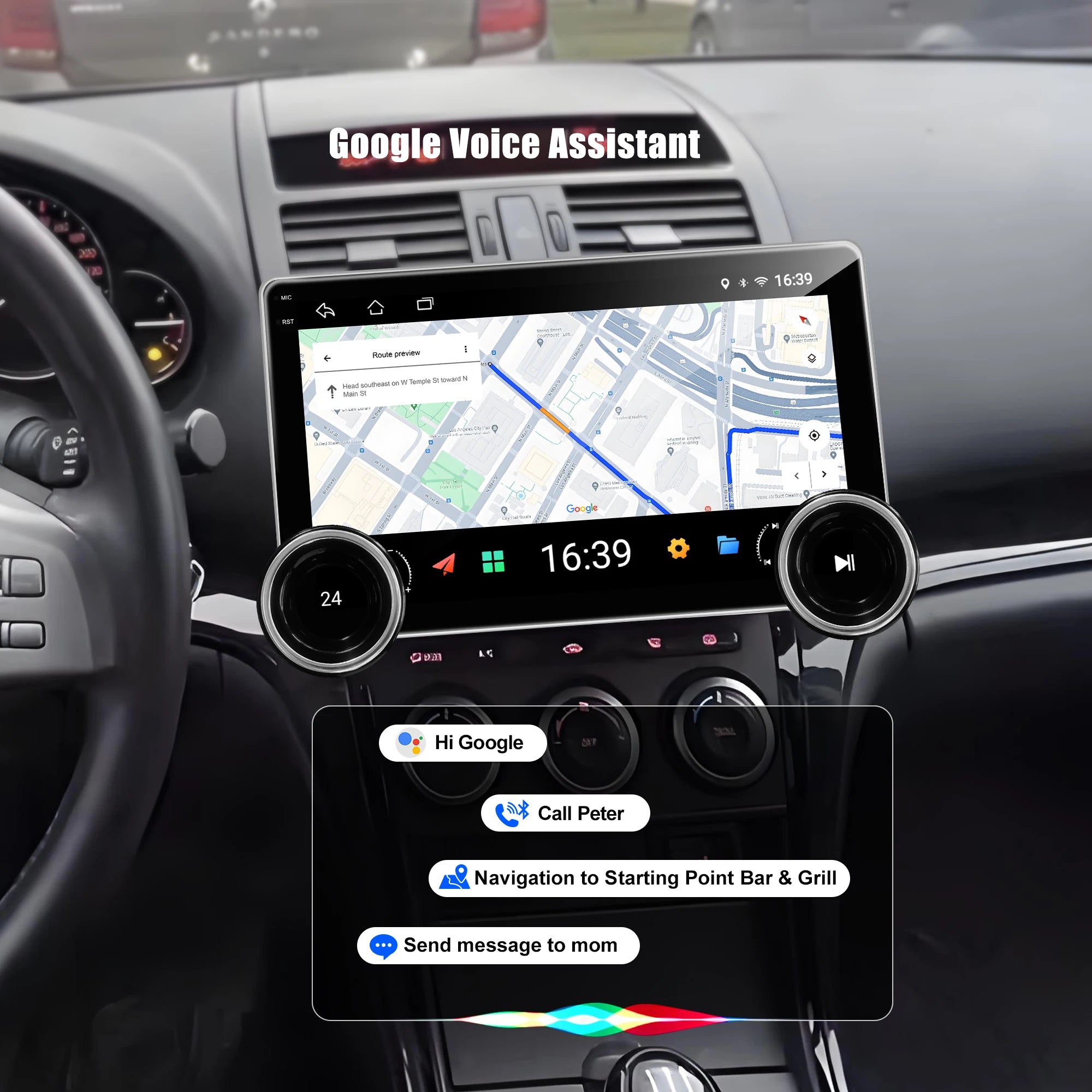 10.1Inch Universal Android Audio GPS Car Radio Double Knob 2K Diamond Wireless CarPlay DSP MirrorLink Amplifier Radio
