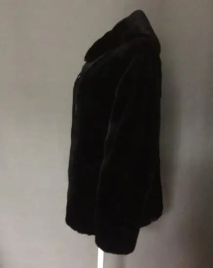 Real Men Mink Fur Coat With Hood Winter Warm Full Pelt Fur Classic Black Color Luxurious Thick Mens Coats 2023 Outwear Jacket