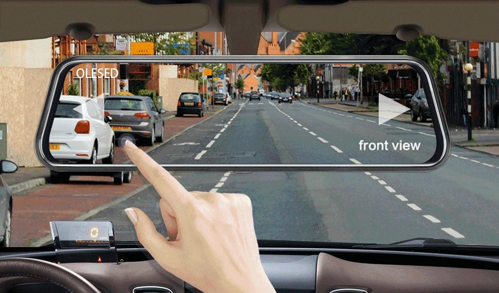 10 Inch Touch Screen Stream Media Car DVR Dash Cam Dual Lens Rear View Mirror Auto Dashcam Video Recorder Car HD Dash Camera