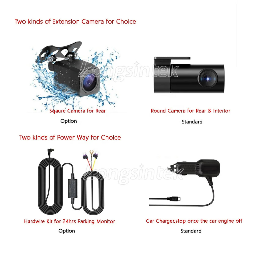 Hotsale Front and Rear Camera Car Dvr Recorder Dash Cam 3 Inch IMX415 Starvis Night Vision Wifi Gps 4K Dual Lens 30Fps Dashcam