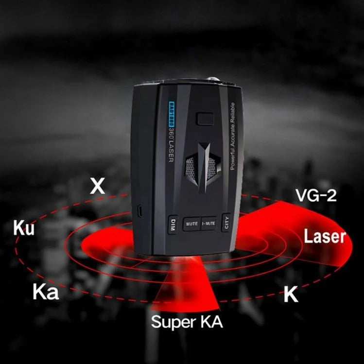 2023 Full-Band Monitoring 360 Car Anti-Police GPS Camera Laser Radar Detector Voice Alert Speed Control Detector Over Speed