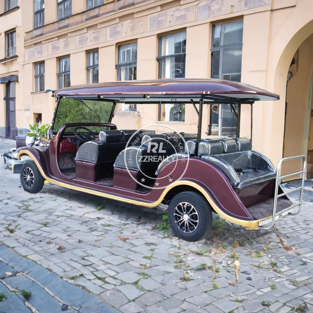 2025 Elegant Amusement Park 6 8 11 Passenger Sightseeing Electric Tourist Car Vintage Electric Sightseeing Car