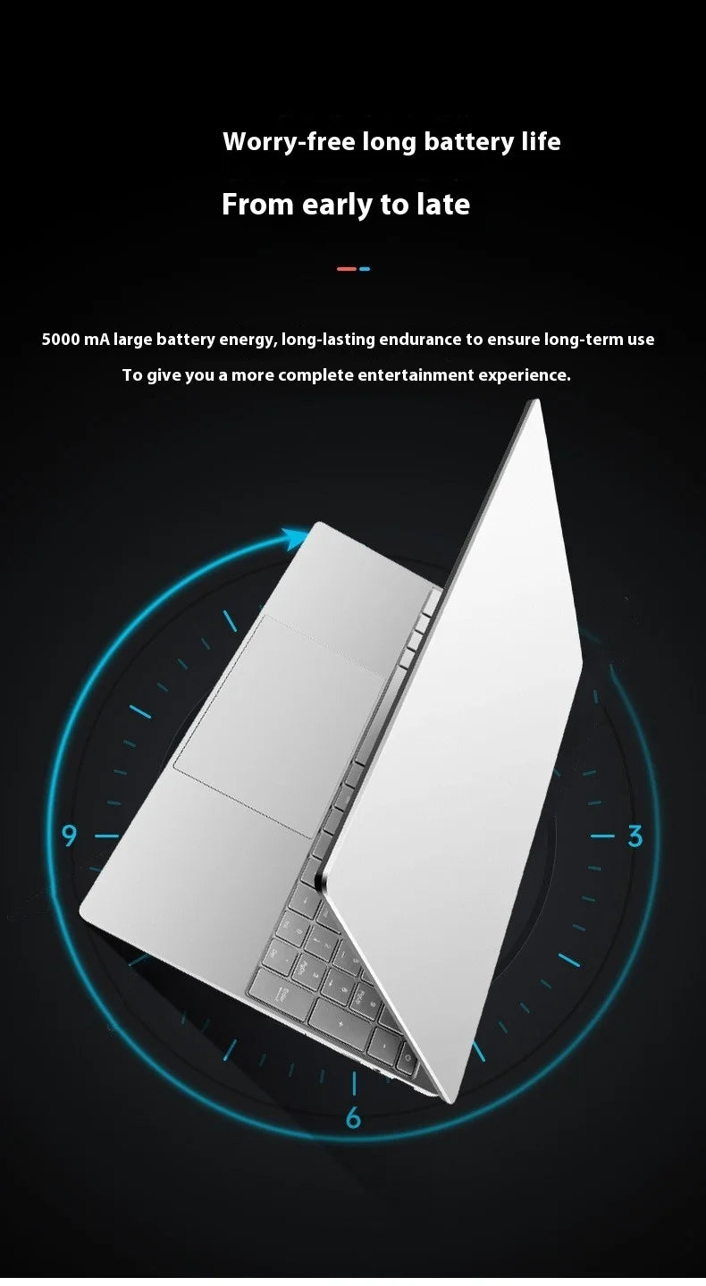 2025 Brand New 2.5K HD 15.6inch N95 Ultra-Thin Laptop Dual Intel High Performance Win 11 OS 1TB for Business Office & Gaming
