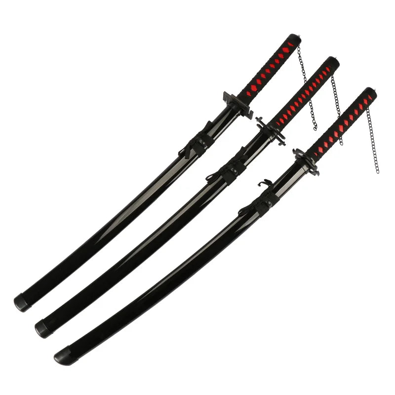 41 inch Kurosaki Ichigo Katana Black Wood Blade Zangetsu Decorative High Quality Cosplay Prop with Sword holder and belt