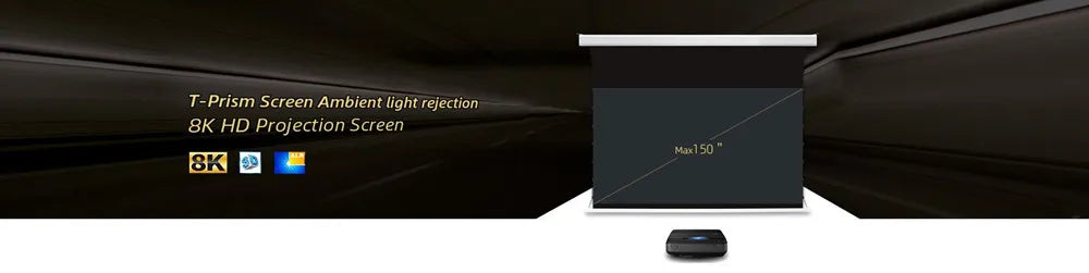 New Generation Laser TV Self-Rising Screen ALR Electric Motorised Tab Tensioned Projection Screen for UST Laser Projector 4k HD