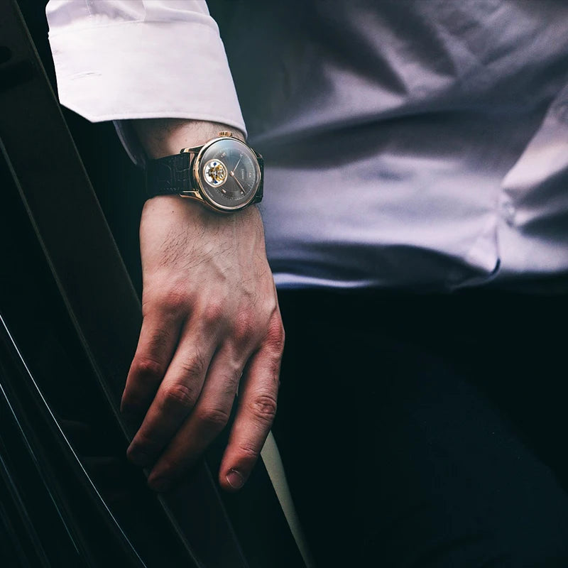 tourbillion luxury watch men,mens automatic wrist watches LOBINNI man dress waterproof skeleton mechanical wristwatch montre