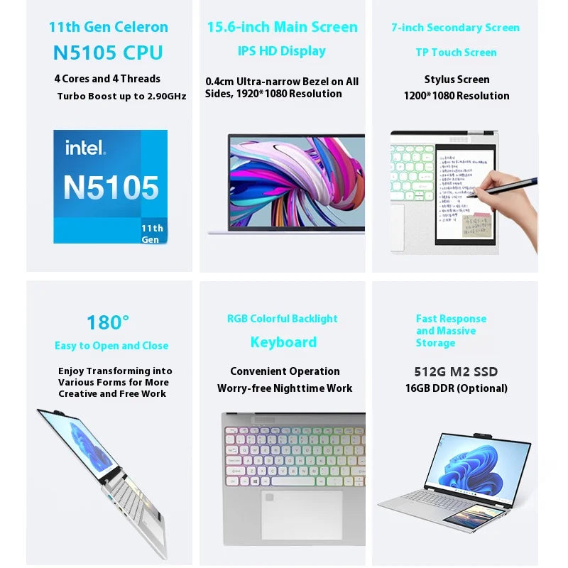 Twinscase Laptop Appl Notebook Student Mini Offer Business Laptop Brand New Desktop Computer Accessories Laptop Screen Extender