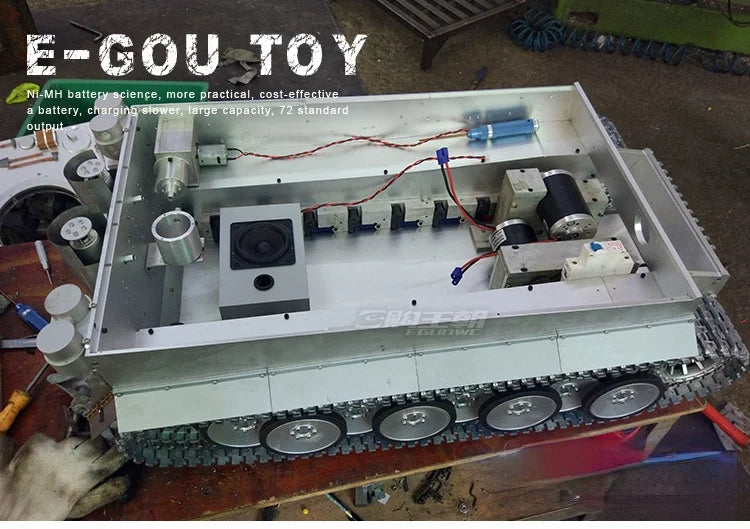 Full Metal Large Tank German Tiger Electric Remote Control Aluminum Alloy Model 2.4G Remote Control M1A2 Chariot